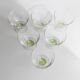 Ensemble de 6 verres à cocktail en verre de Murano vert vintage : verres à tige à bulles, années 1970, style italien du milieu du siècle.