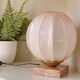 Pink glass globe table lamp