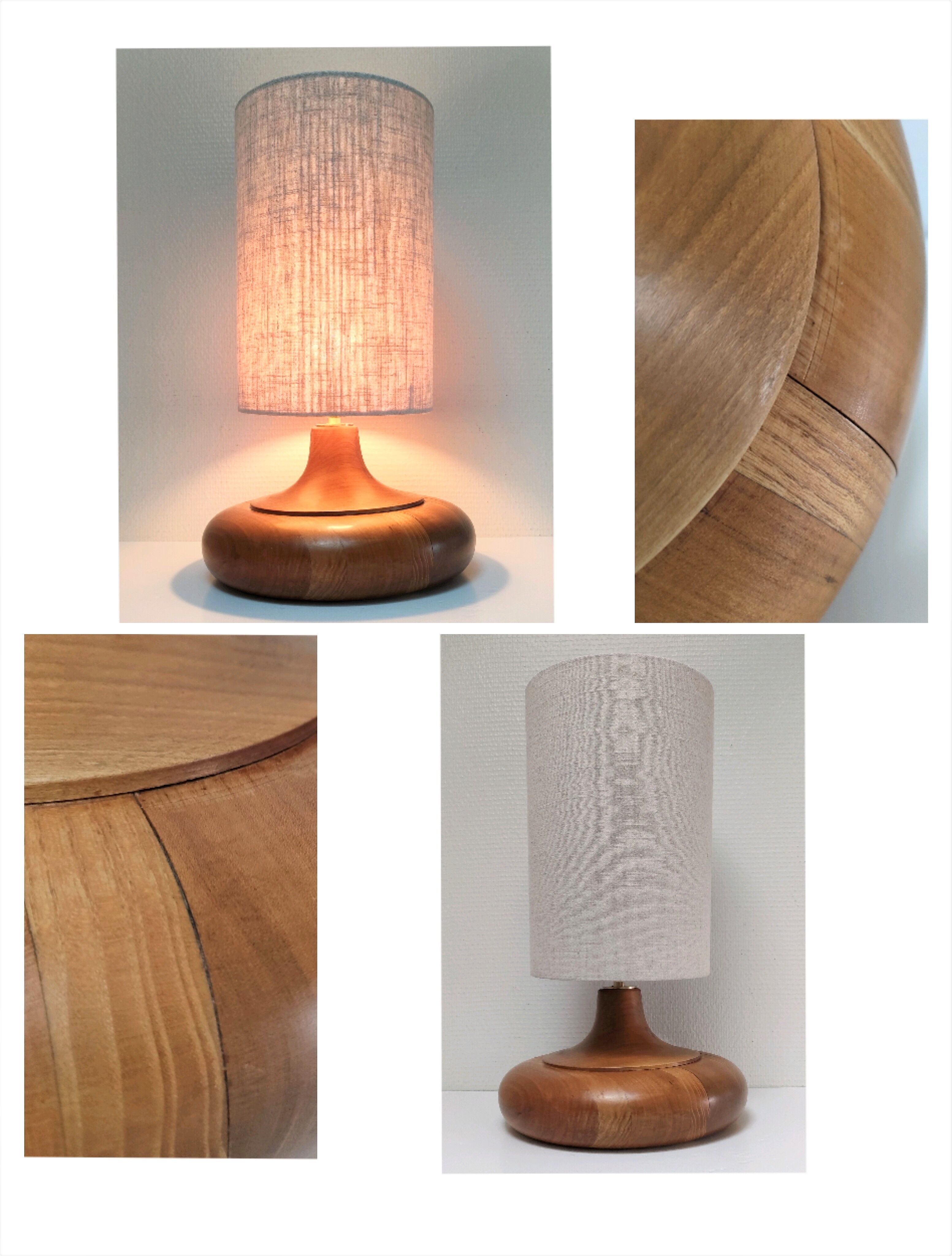 Solid wood lamp foot circular design 90s