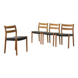 Niels Otto Moller Dining Chairs Model 84 Solid Beech Wood with Grey Velvet