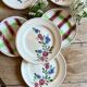 Set of 8 mismatched vintage dessert plates, Sousse and Aigueperse from