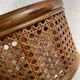 Duo wall lights, 3 M fabric cable, rattan and cane, 70s