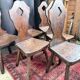 Set of 6 brutalist mountain chairs – chalet style – 1950s/60s