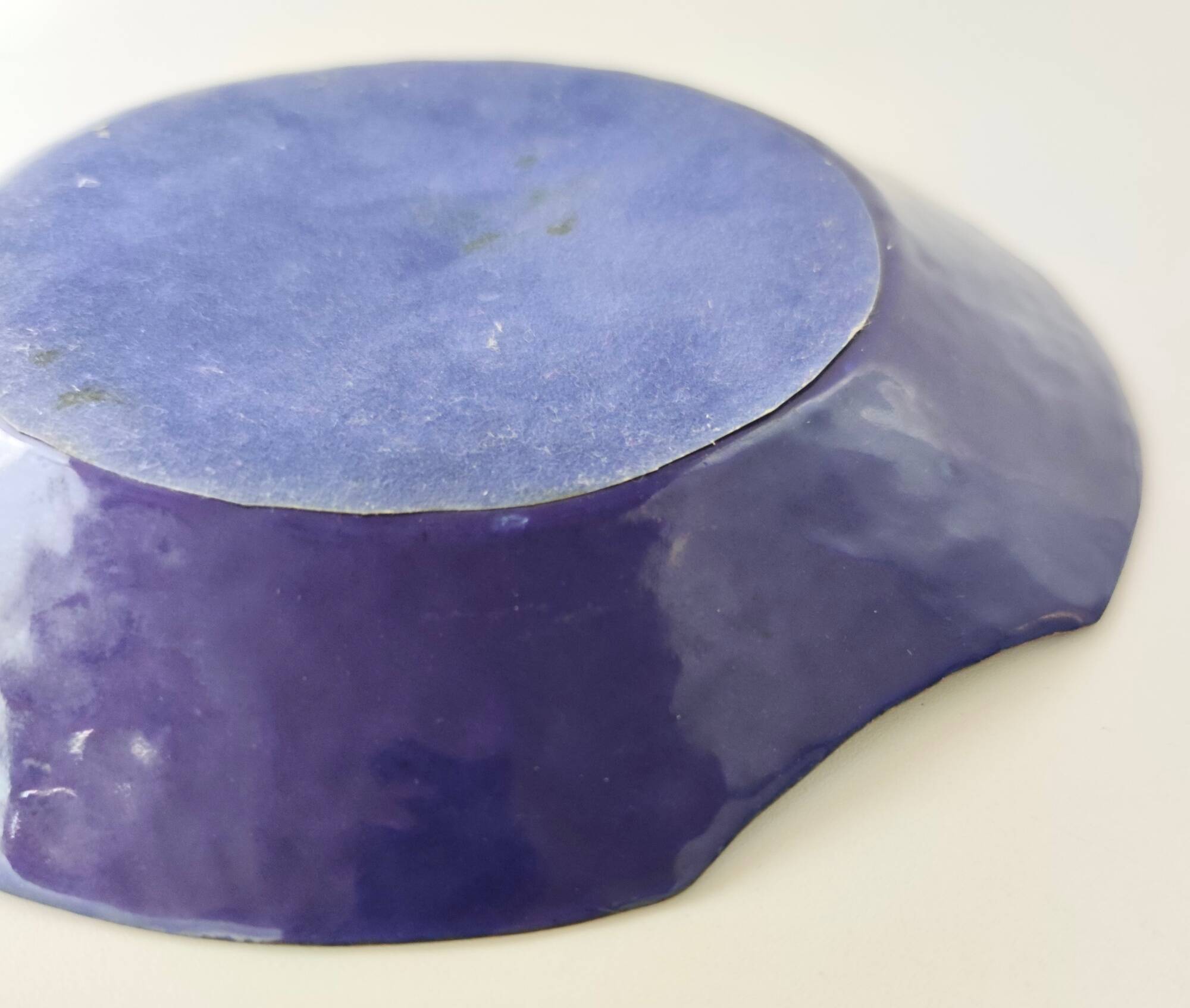 Blue, Green and White Copper Vide-Poche Attr. to Paolo De Poli