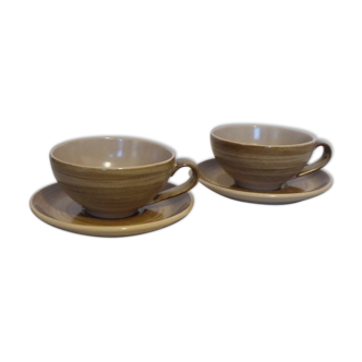 2 cups with sub-cups Earthenware from Longchamp