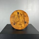 Tabouret de ferme rustique français massif de style brutaliste des années 1950