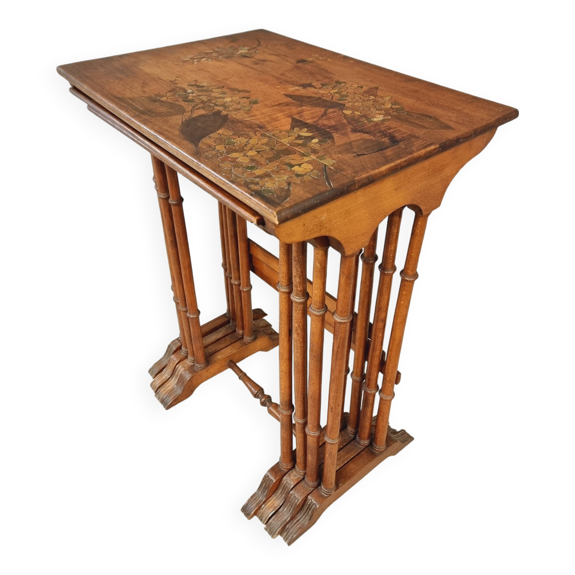 Set of 4 nesting tables Art Nouveau 1930s