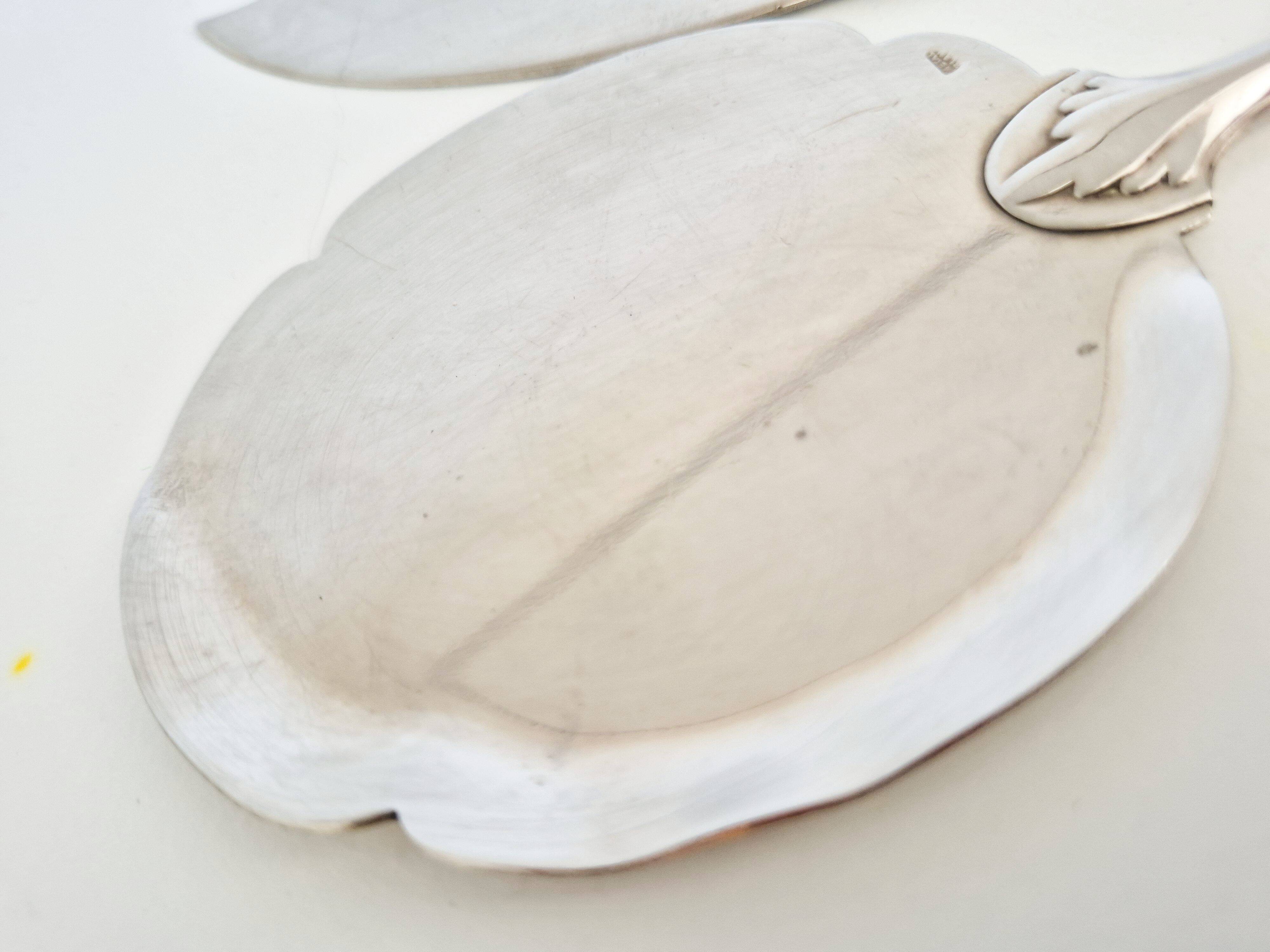 Dessert or ice cream cutlery set, in silver-plated metal.