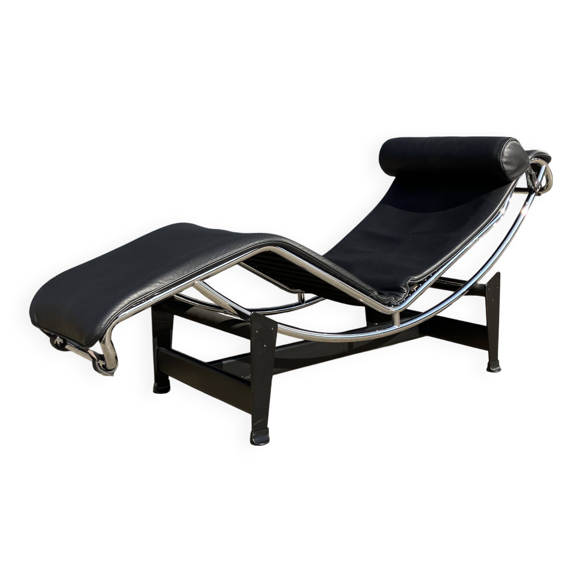 3x Original Cassina Le Corbusier Lc4 Black/chrome, New!