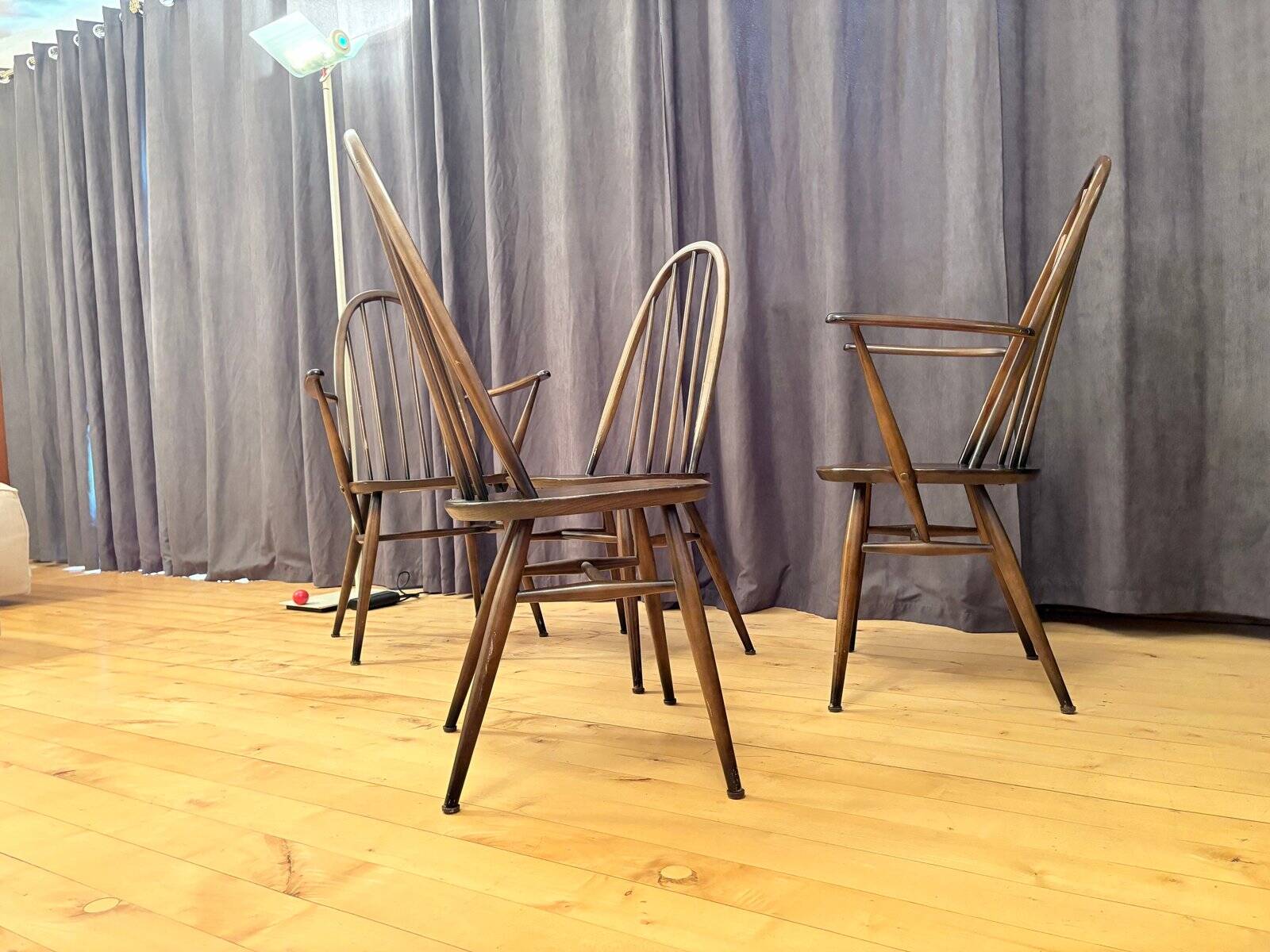 Quaker Windsor chairs by Lucian Ercolani for Ercol, United Kingdom, 1960s, set of 4