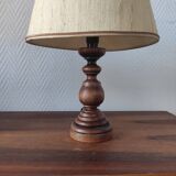 Pair of vintage turned wood lamps
