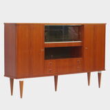 Vintage mid century high quality Danish design highboard buffet cabinet made of teak, 1960s