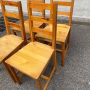Lot de 4 chaises en pin massif rustique – Idéal cuisine