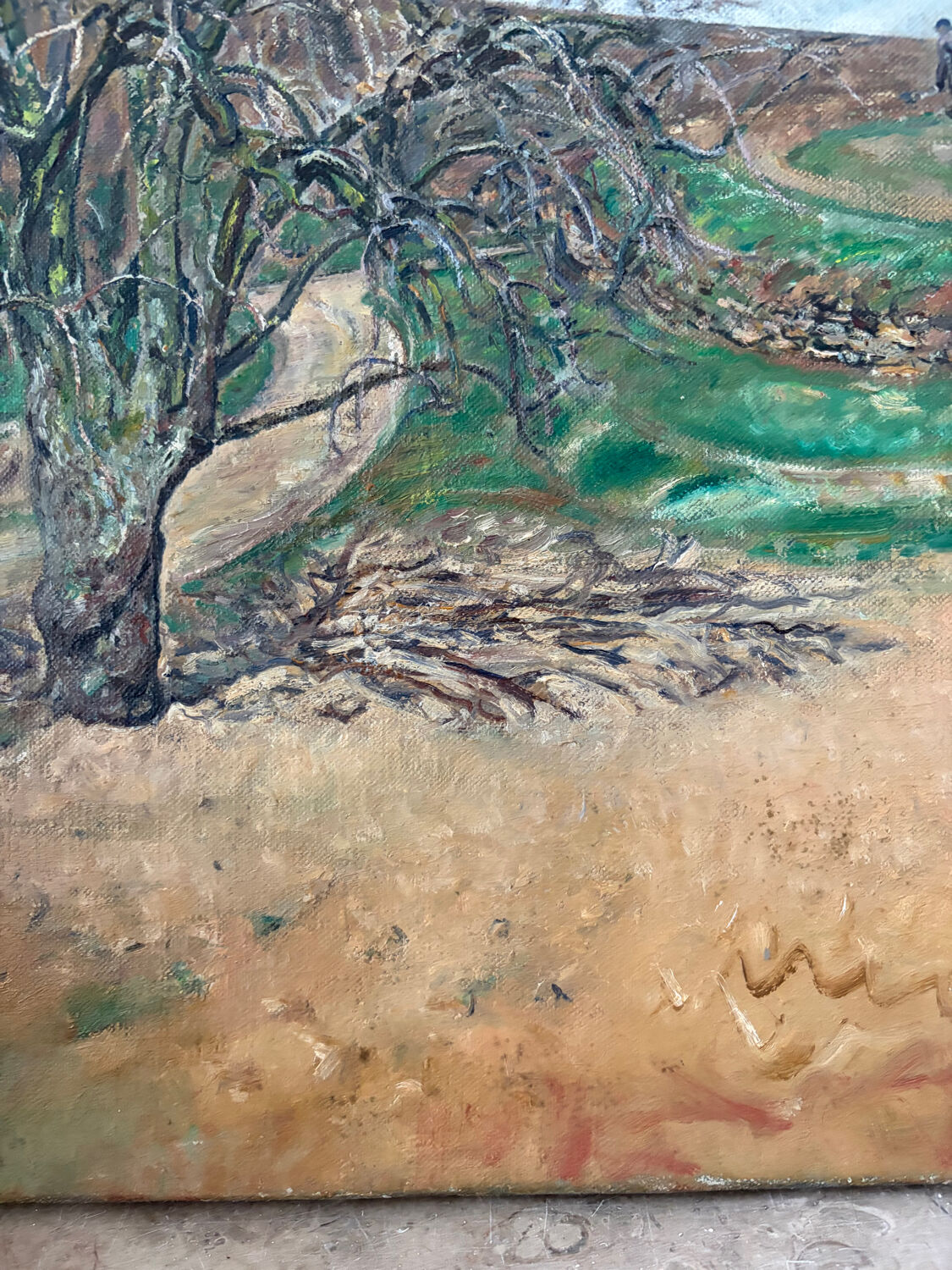 The path under the winter trees signed Maurice Bouillot 1946