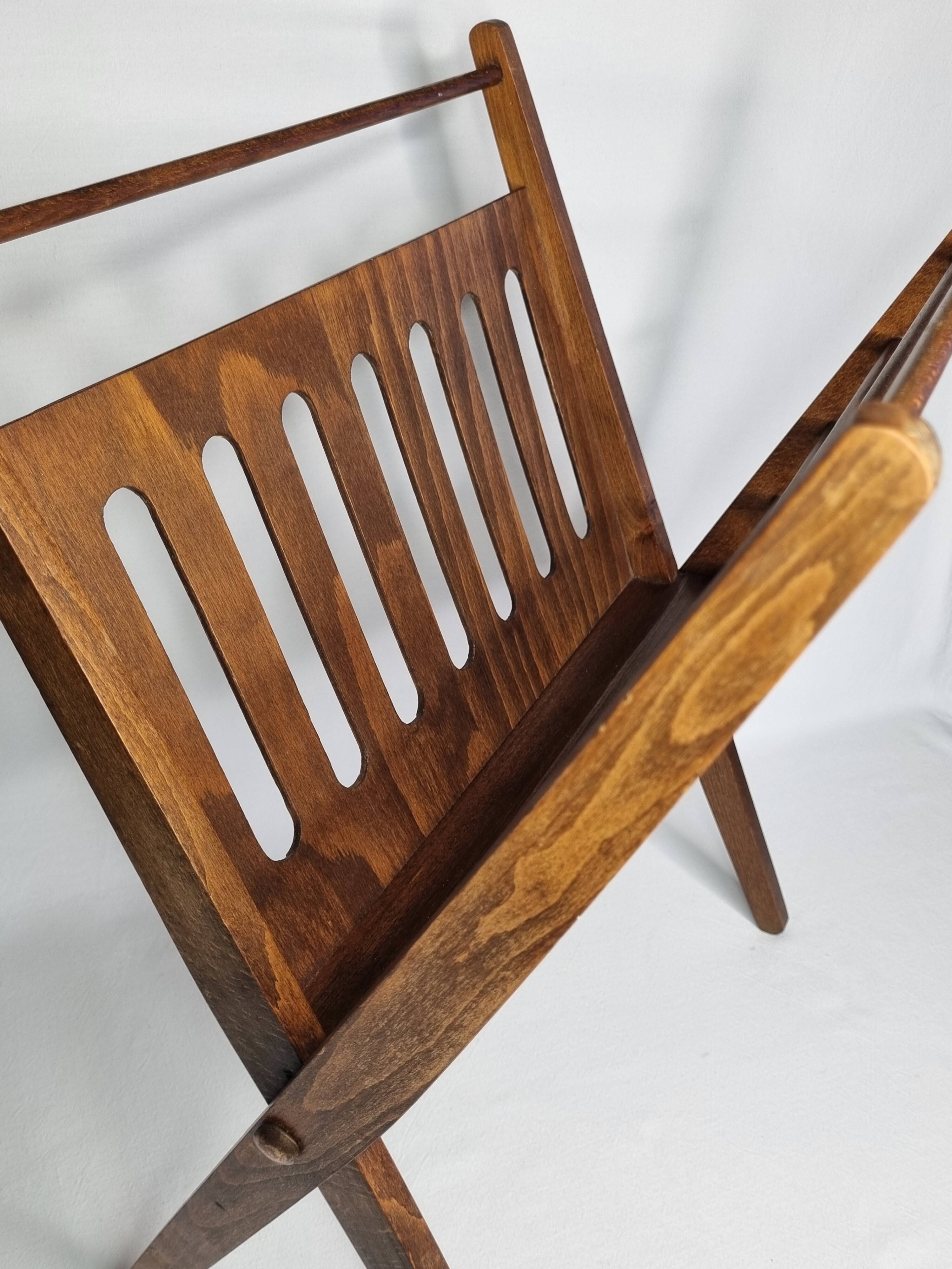 Folding wooden magazine rack by Cees Braakman for Pastoe, 1960s