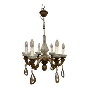 Lustre patine pampilles