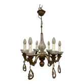 Lustre with patina, pendants and candle holders