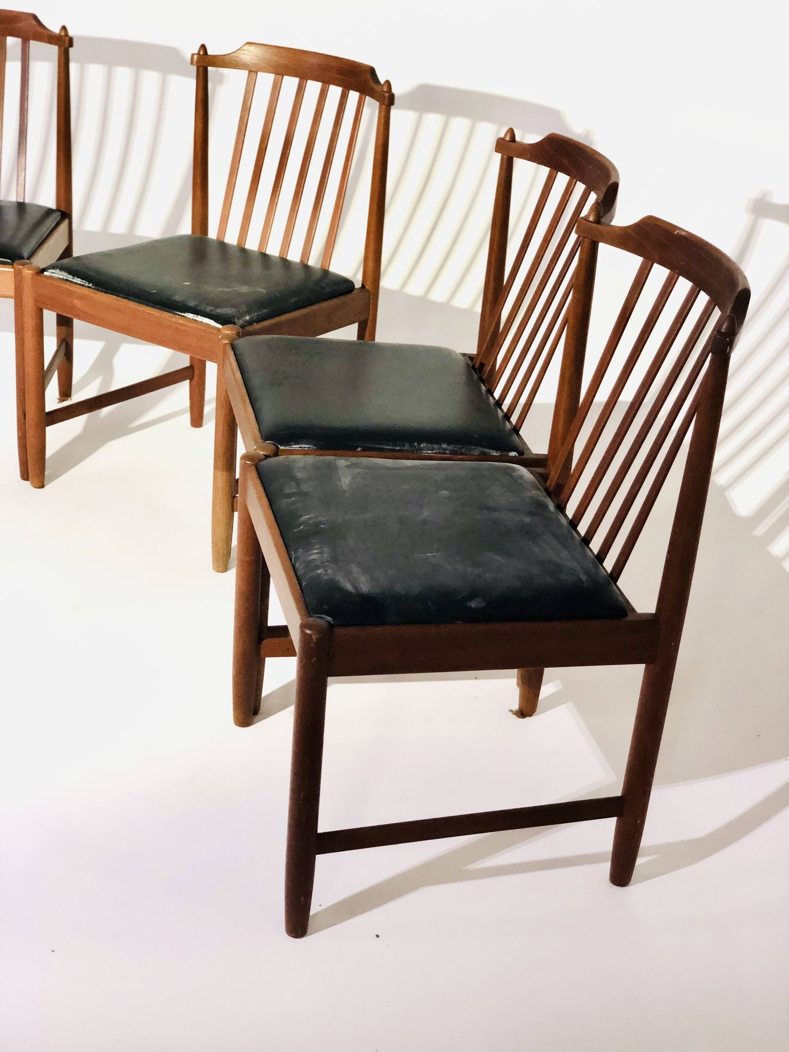 Set of 5 chairs in rosewood and leather seat BREOX edition - 1960