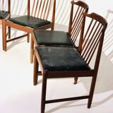 Set of 5 chairs in rosewood and leather seat BREOX edition - 1960