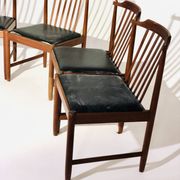 Set of 5 chairs in rosewood and leather seat BREOX edition - 1960