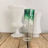 White opaline chalice vase