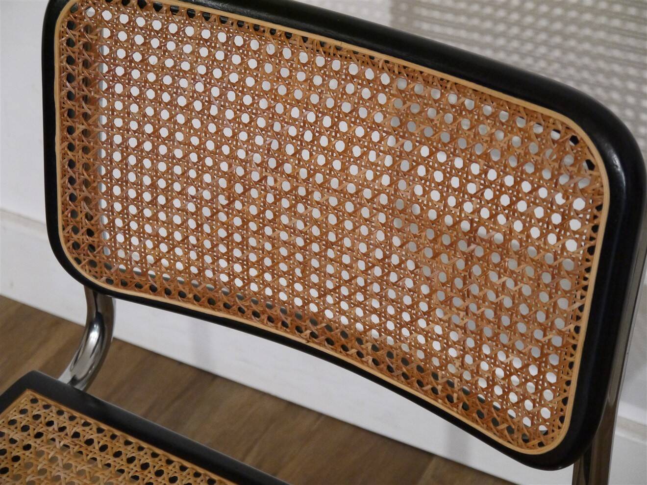 Cesca chair in tubular metal and cane 1970