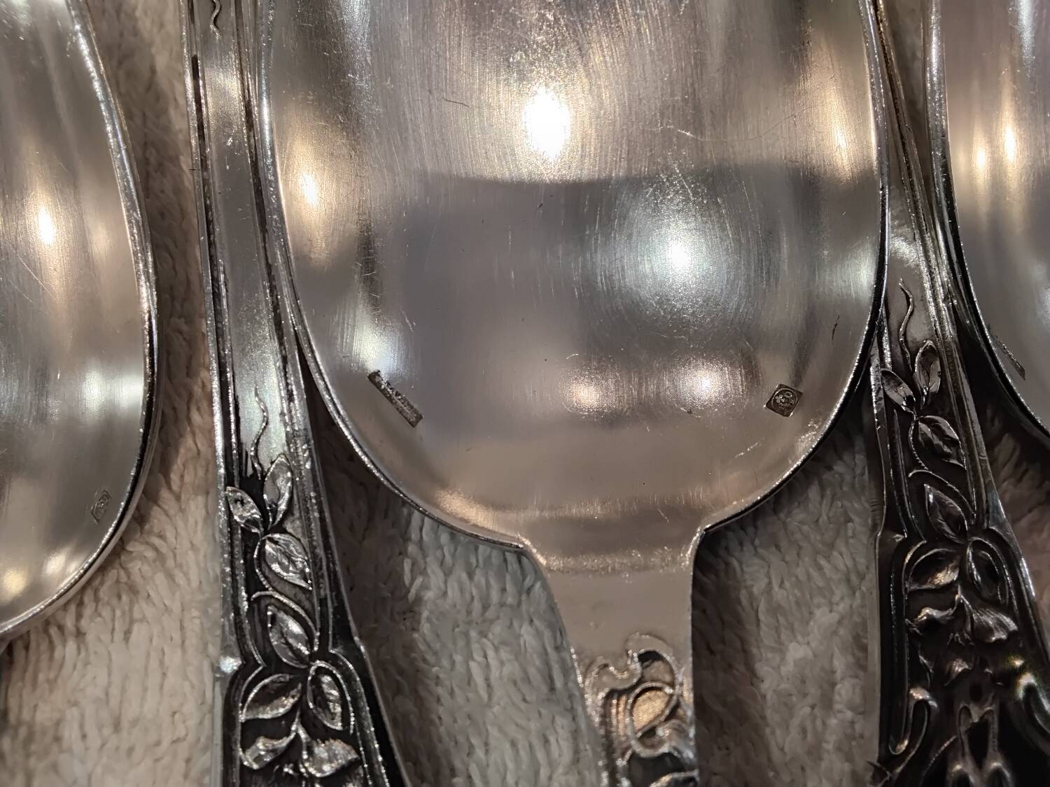 12 silver plated soup spoons by goldsmith Ravinet Denfert art nouveau