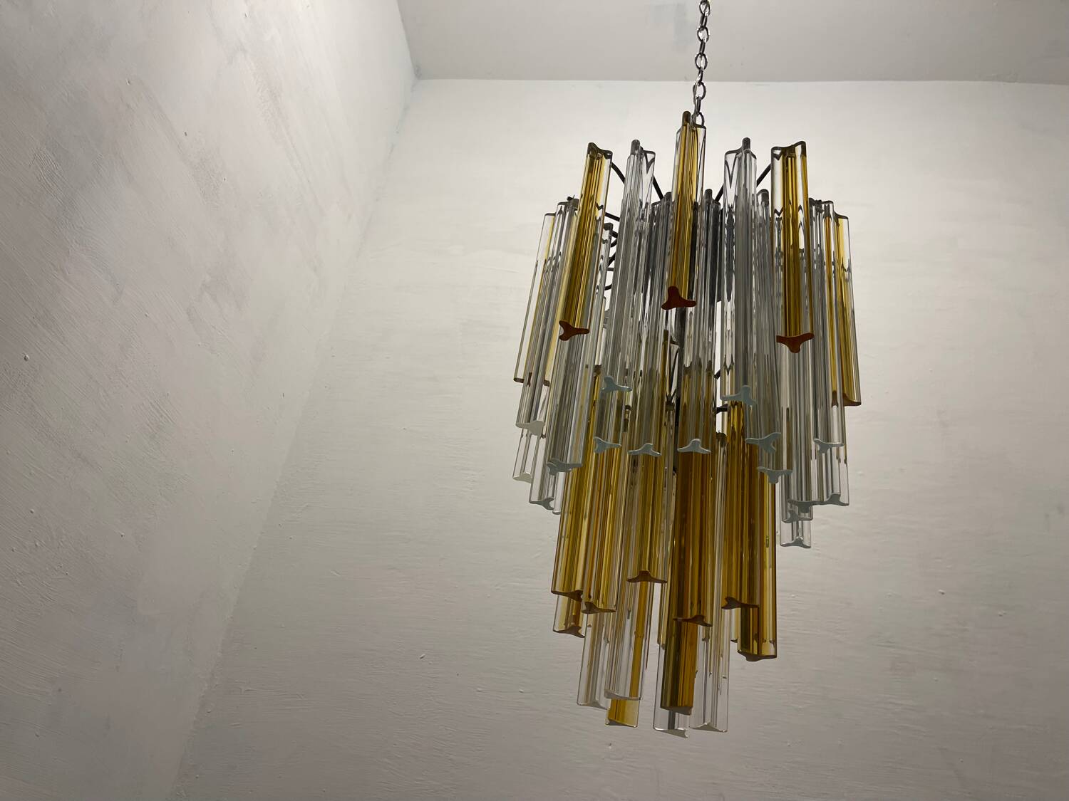Italian Murano Glass Prism Trilobi Chandelier 1970’s