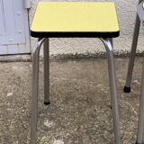 Mismatched formica chairs and stool 1960