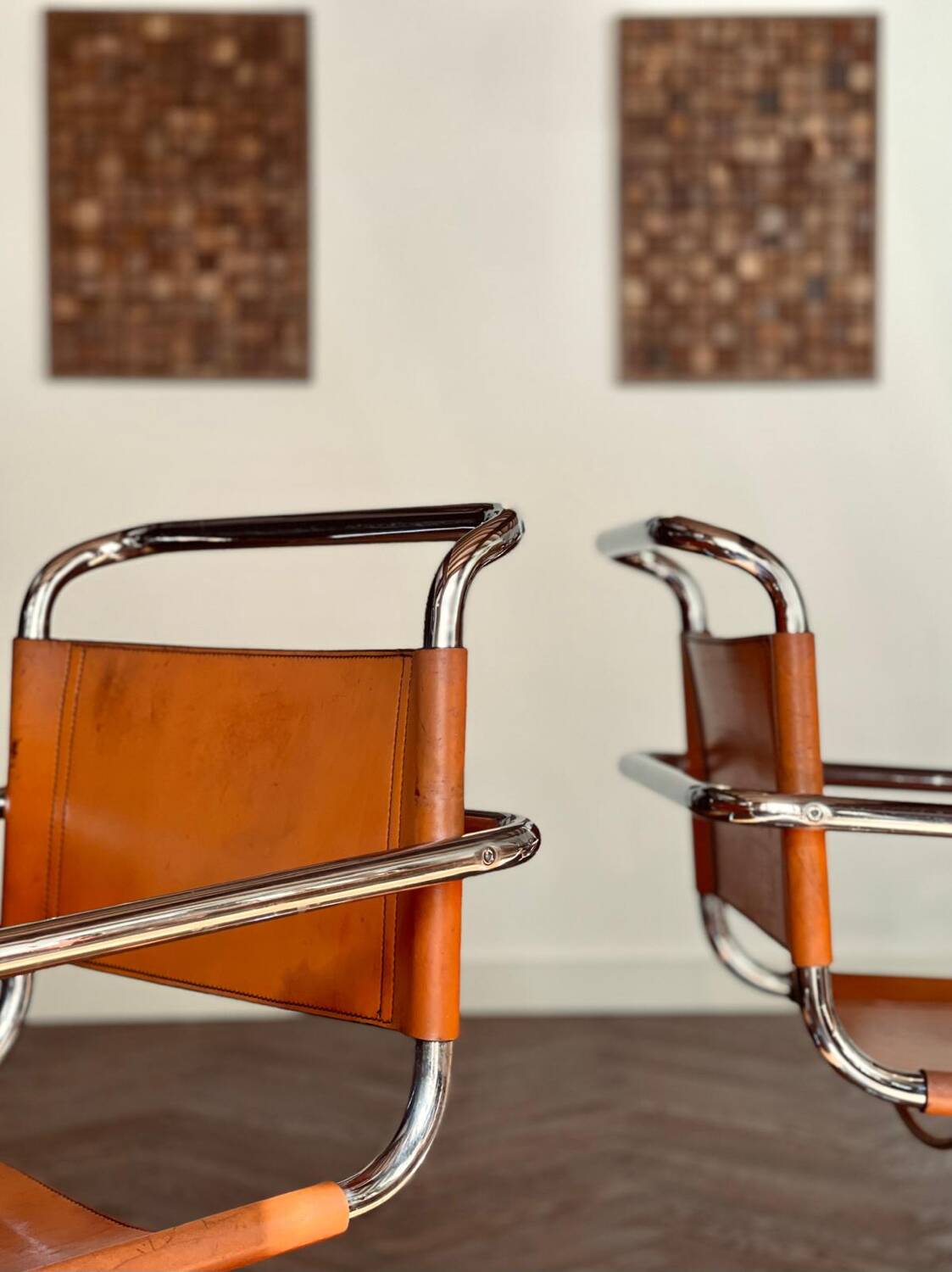 Pair of MR20 armchairs by Ludwig Mies van der Rohe, 1970s edition