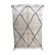 Moroccan Berber carpet Beni Ouarain with black diamonds2,47x1.70m