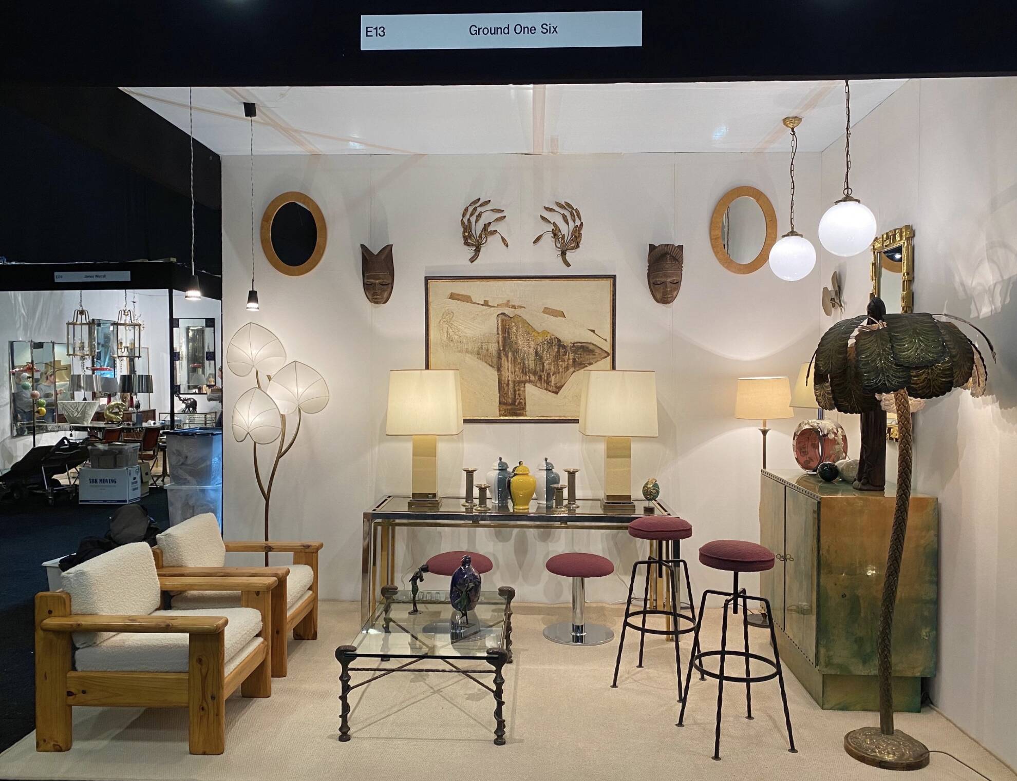 Pair Maroon Boucle Iron Swivel Bar Stools Midcentury Italian Vintage 1950s