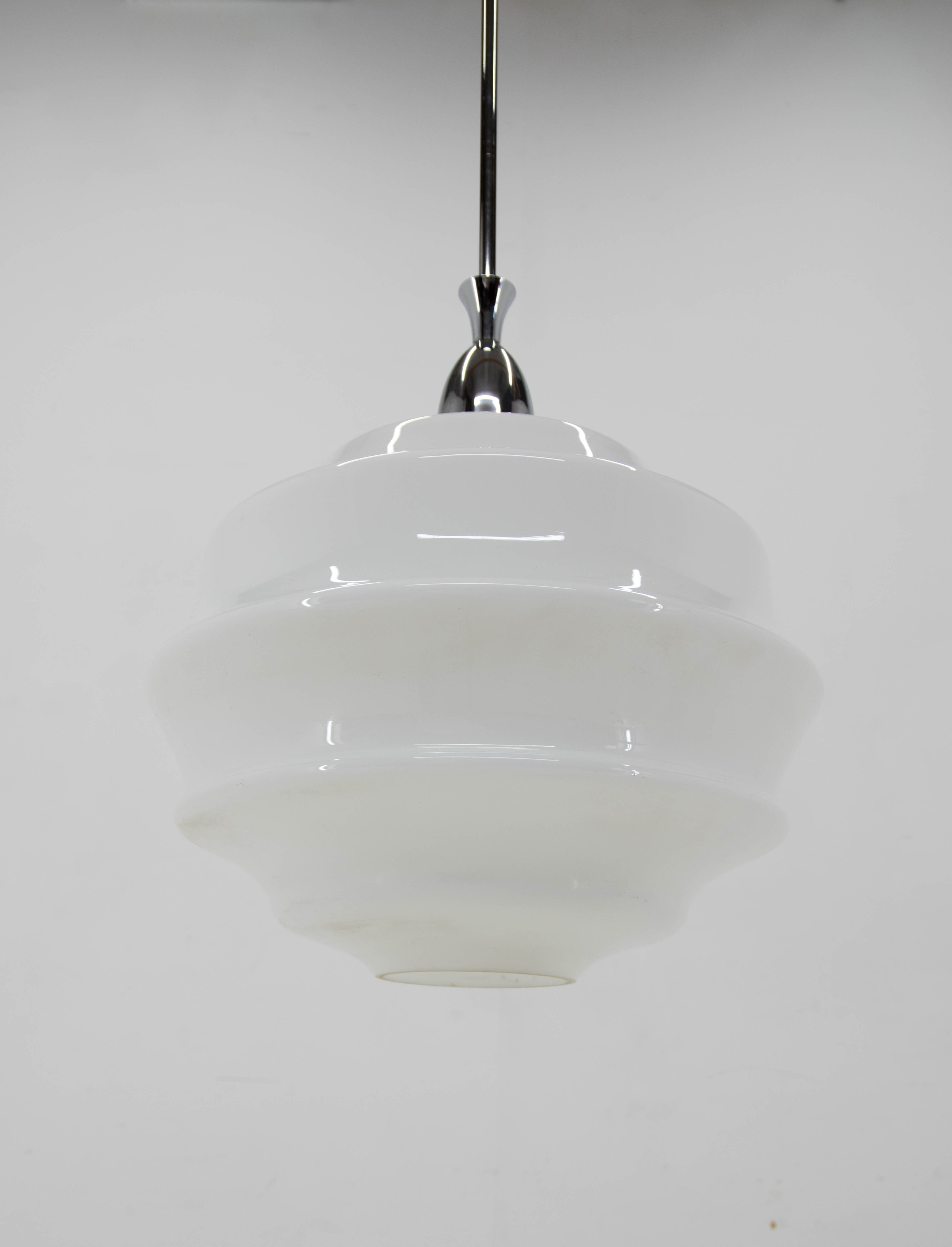 Art deco glass pendant Czechoslovakia 1950s