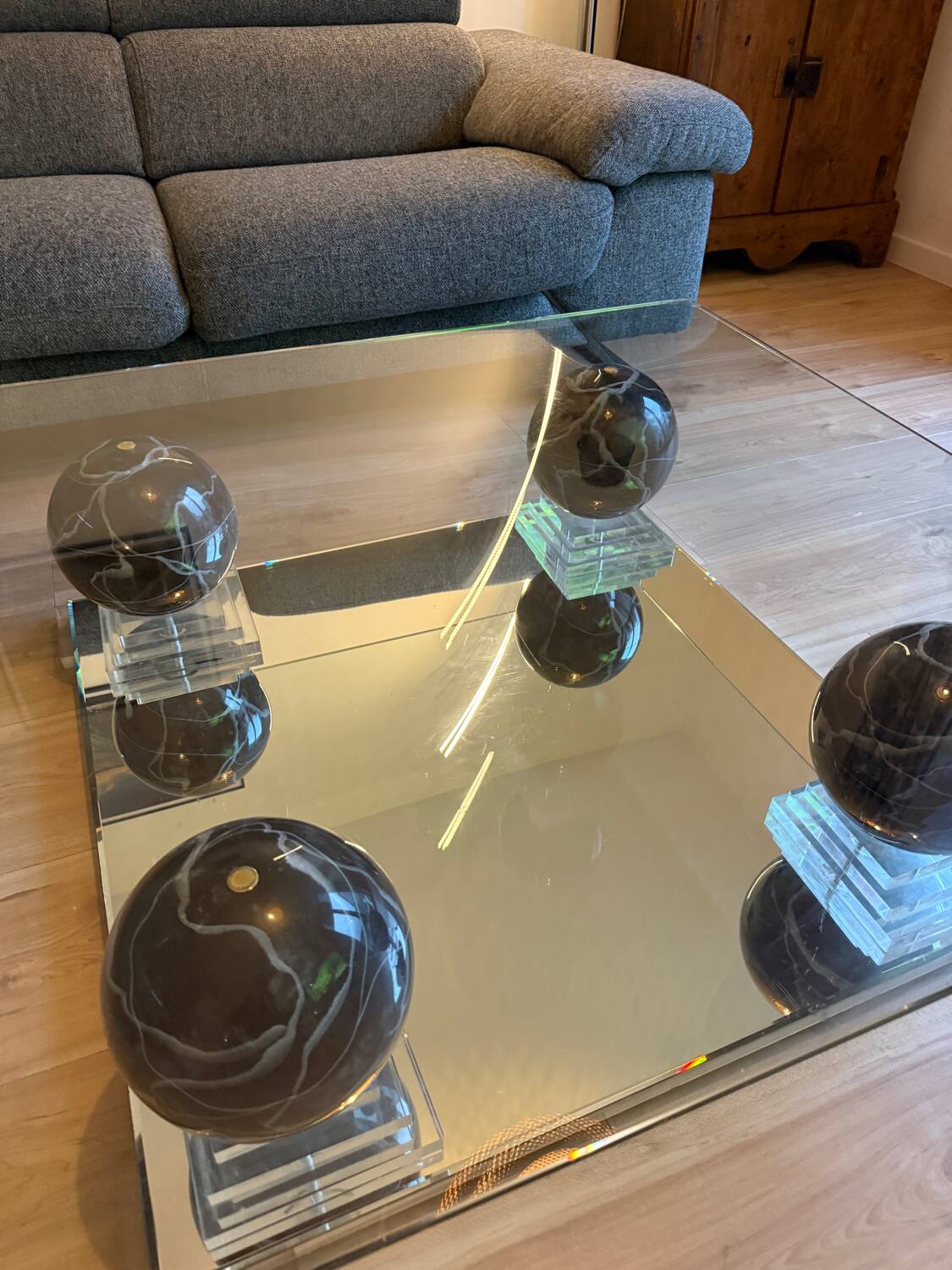 Table basse Roche Bobois en marbre – pièce vintage exclusive