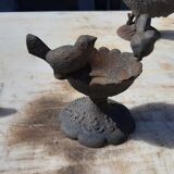 2 roosters and 2 cast iron birds