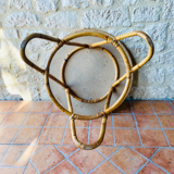 Coffee table in rattan and vintage bamboo, circa 60's