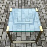 Coffee Table in Brass and Metal, 1980s