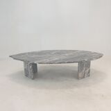 Italian marble leaf shape coffee table, 1980's