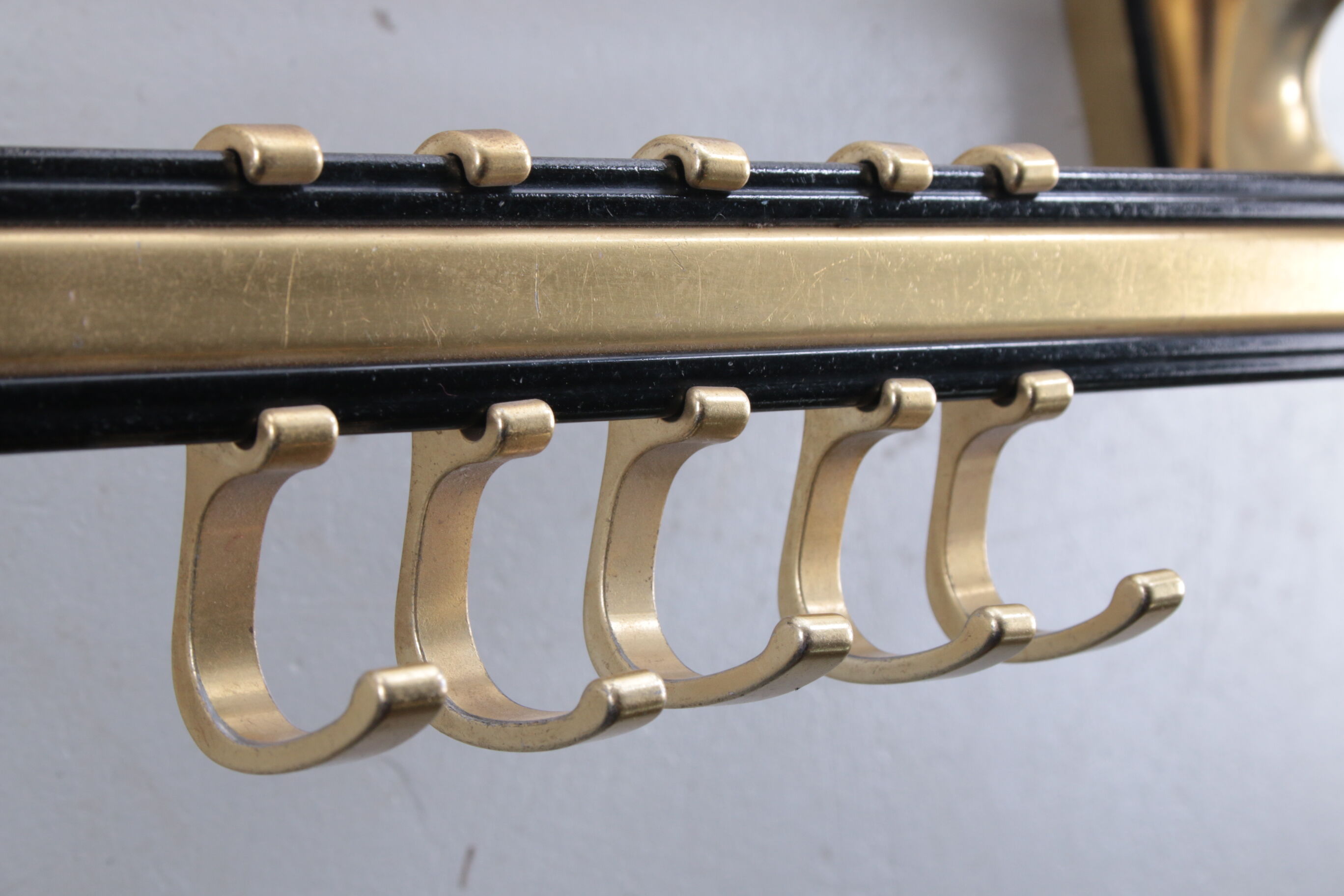 Wall coat rack Hollywood Regency style 1960s