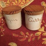 Lot of 4 sandstone spice pots