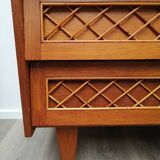Oak and rattan secretary