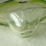Murano green gradient crystal fruit bowl