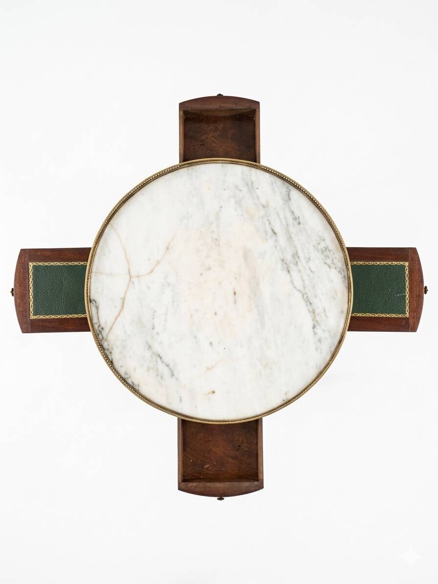 Louis XVI style bouillotte table in mahogany