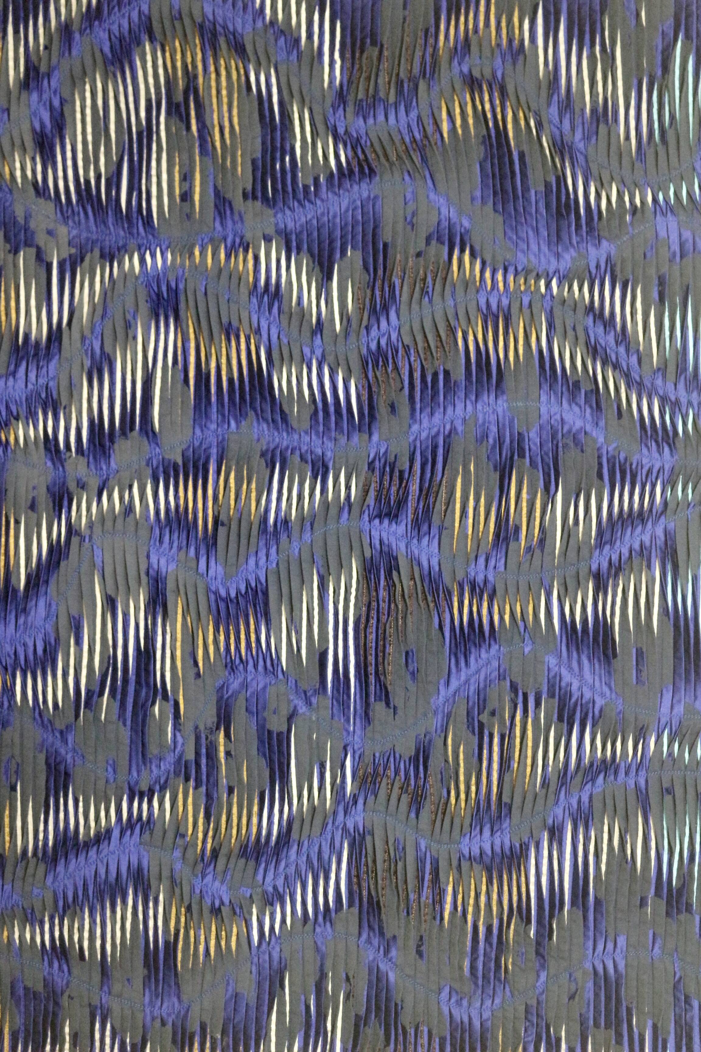 Tableau texturé contemporain Bleu imprimé  Ref cobalt