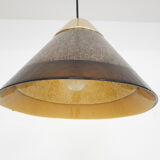 Suspension en verre bulles brun par Peill et Putzler, Allemagne 1960's