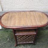 Old rattan console bar