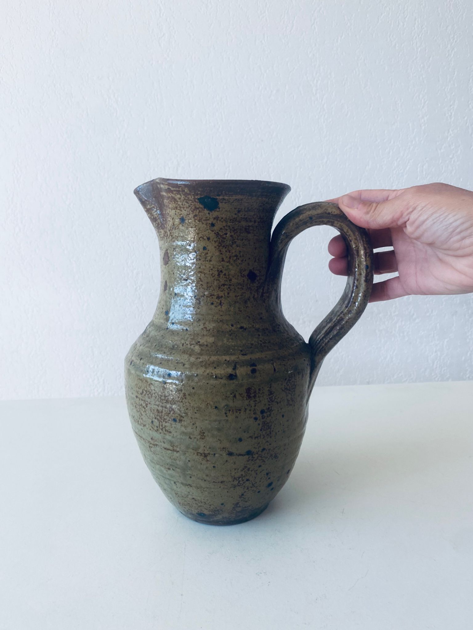 Large vintage pitcher in pyrite stoneware