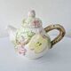 Vintage Ceramic Teapot Tisane Barbotine Apple Apple Tree