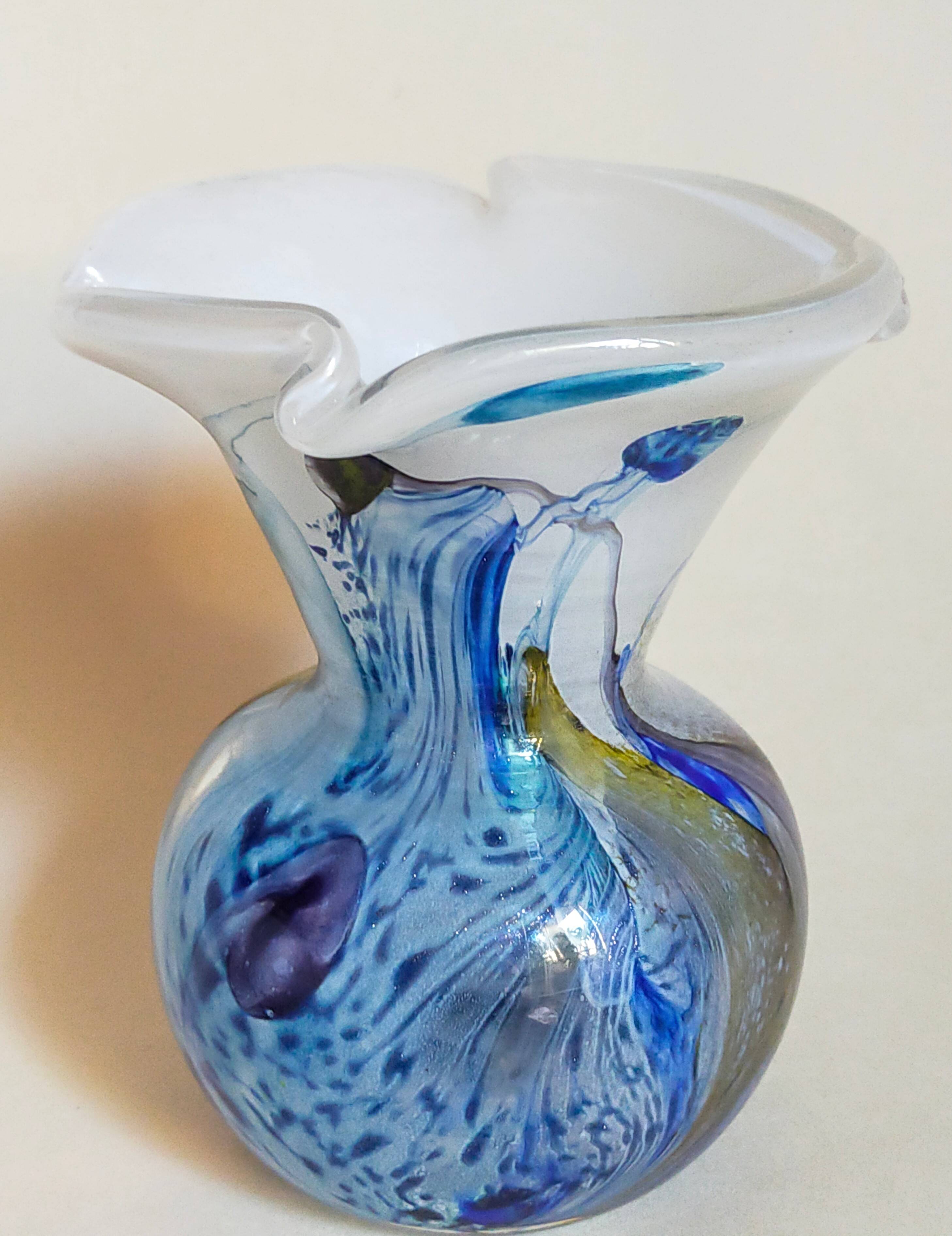 Vase glass paste of the glassmakers of Maure Vieil Mick and Bob Le Bleïs 80s