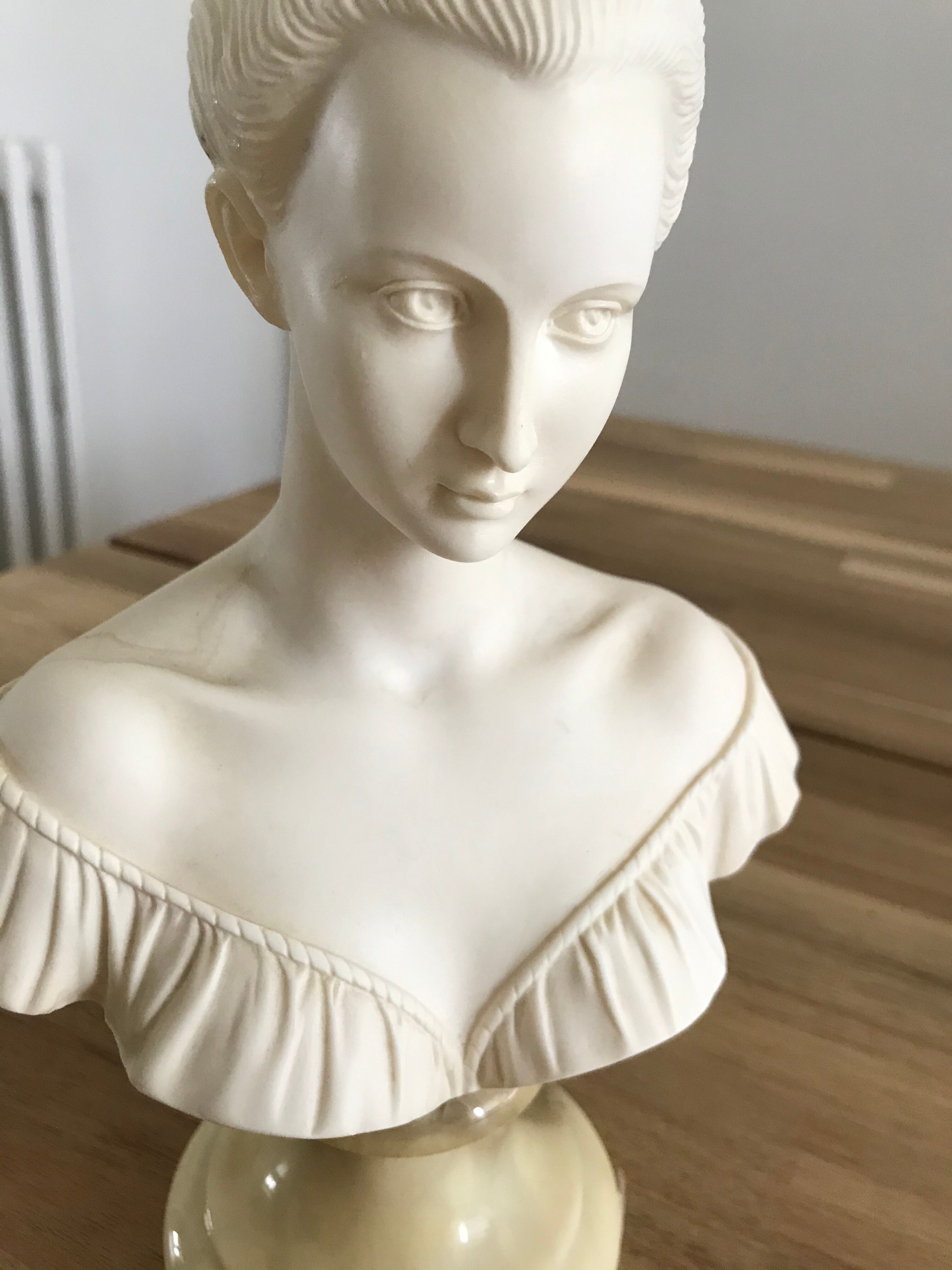 Bust of woman in alabaster